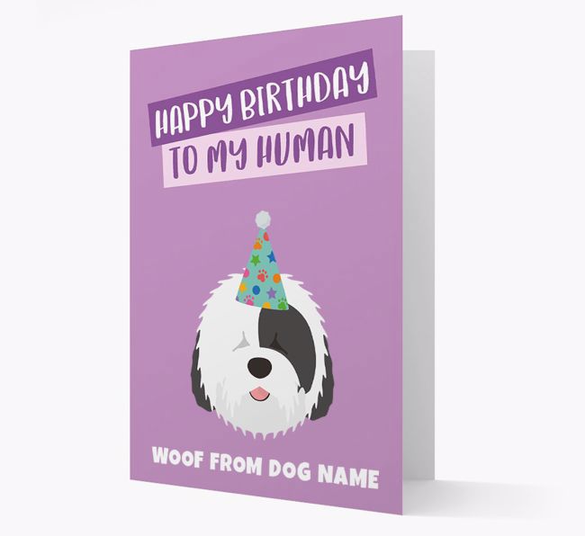 Personalised 'Happy Birthday To My Human' Card with {breedCommonName} Icon